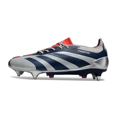 Chuteira Campo Adidas Predator Elite Ponta de Aluminio Prata, Azul e Vermelho
