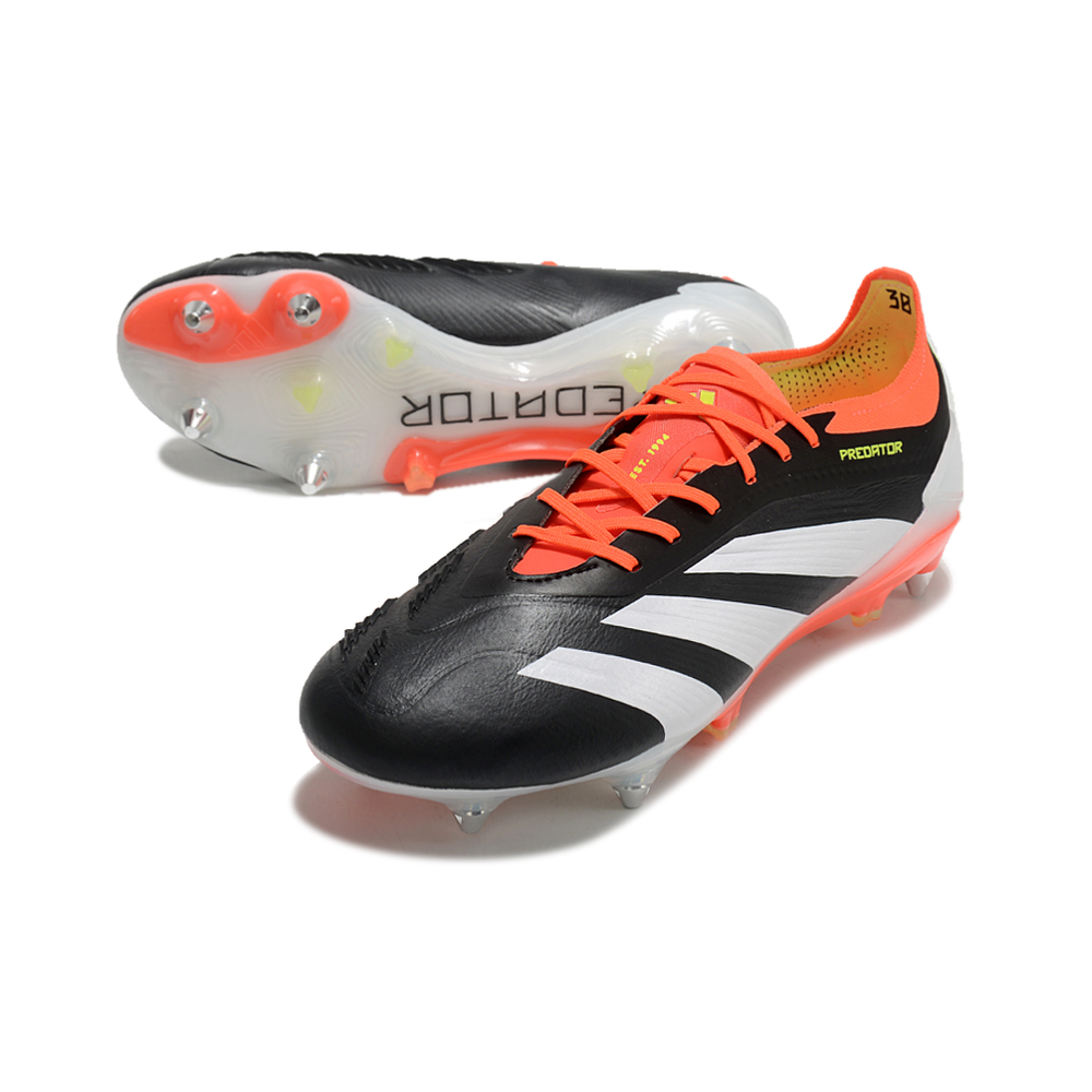 Chuteira Campo Adidas Predator Elite Ponta de Aluminio Preto e Vermelho