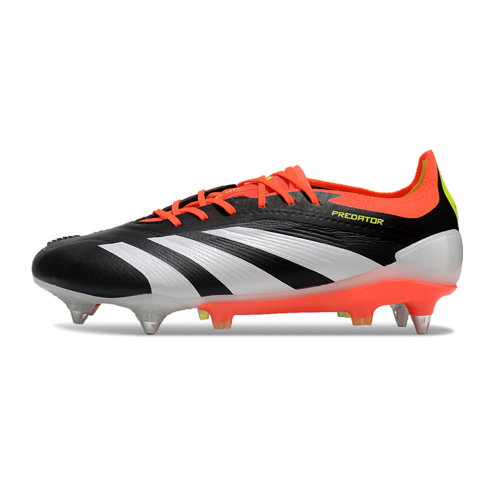 Chuteira Campo Adidas Predator Elite Ponta de Aluminio Preto e Vermelho