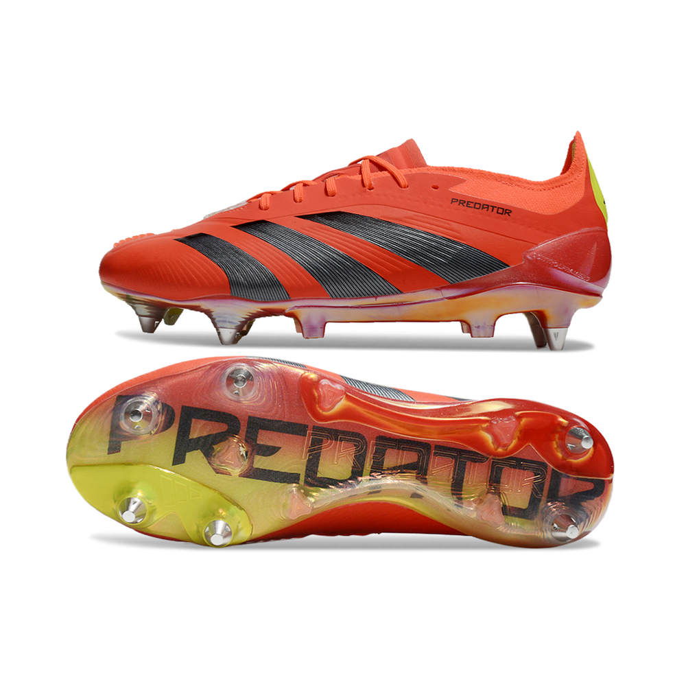 Chuteira Campo Adidas Predator Elite Ponta de Aluminio Vermelho e Preto