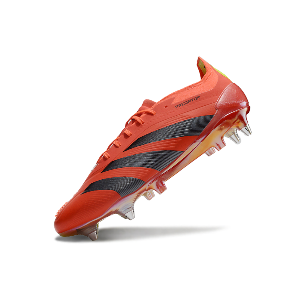 Chuteira Campo Adidas Predator Elite Ponta de Aluminio Vermelho e Preto