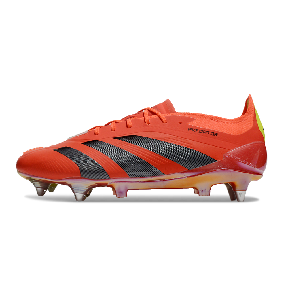 Chuteira Campo Adidas Predator Elite Ponta de Aluminio Vermelho e Preto