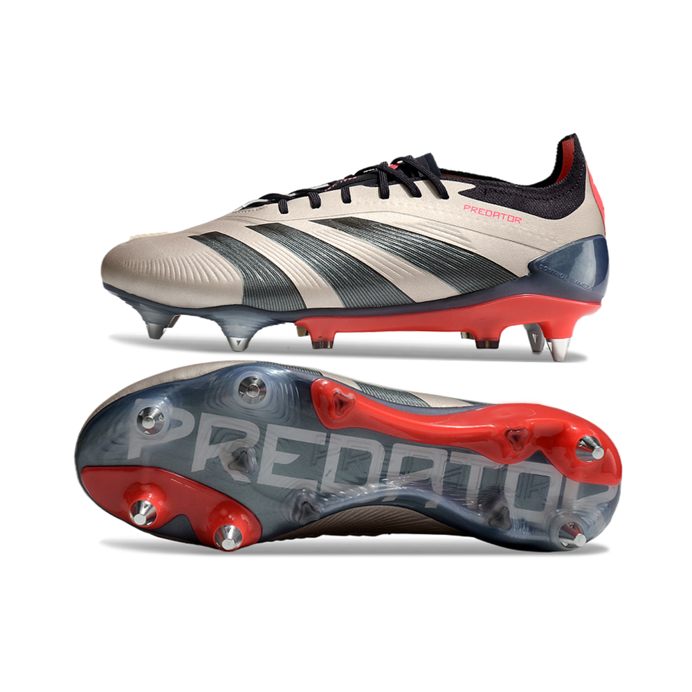 Chuteira Campo Adidas Predator Elite Ponta de Aluminio Chumbo e Preto