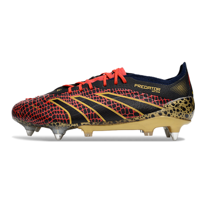 Chuteira Campo Adidas Predator Elite Ponta de Aluminio Preto, Dourado e Vermelho