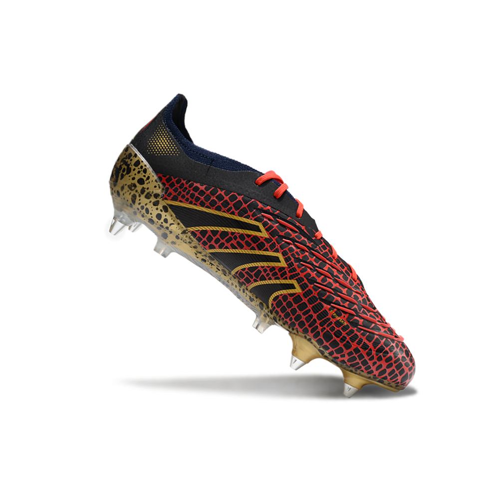 Chuteira Campo Adidas Predator Elite Ponta de Aluminio Preto, Dourado e Vermelho