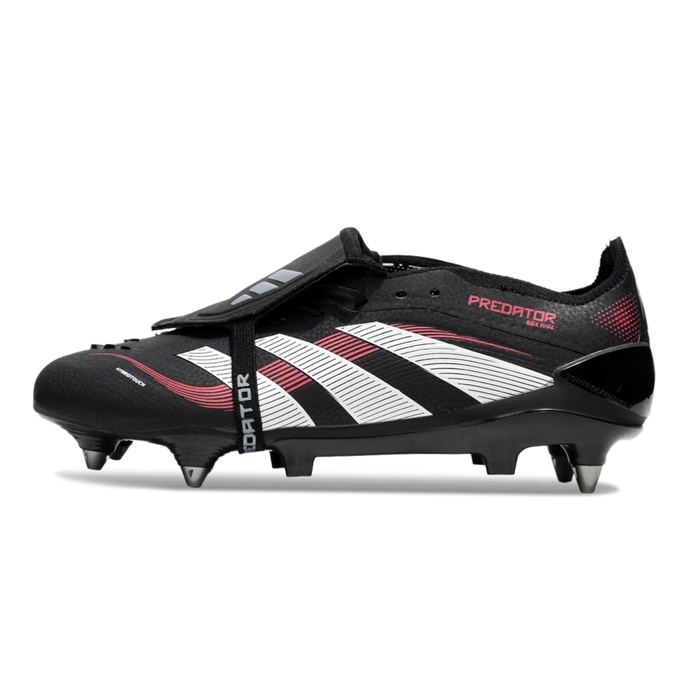 Chuteira Campo Adidas Predator Elite FT 30 Ponta de Aluminio Preto e Vermelho