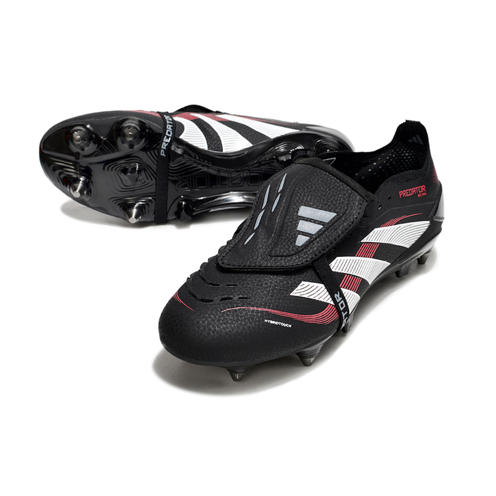 Chuteira Campo Adidas Predator Elite FT 30 Ponta de Aluminio Preto e Vermelho