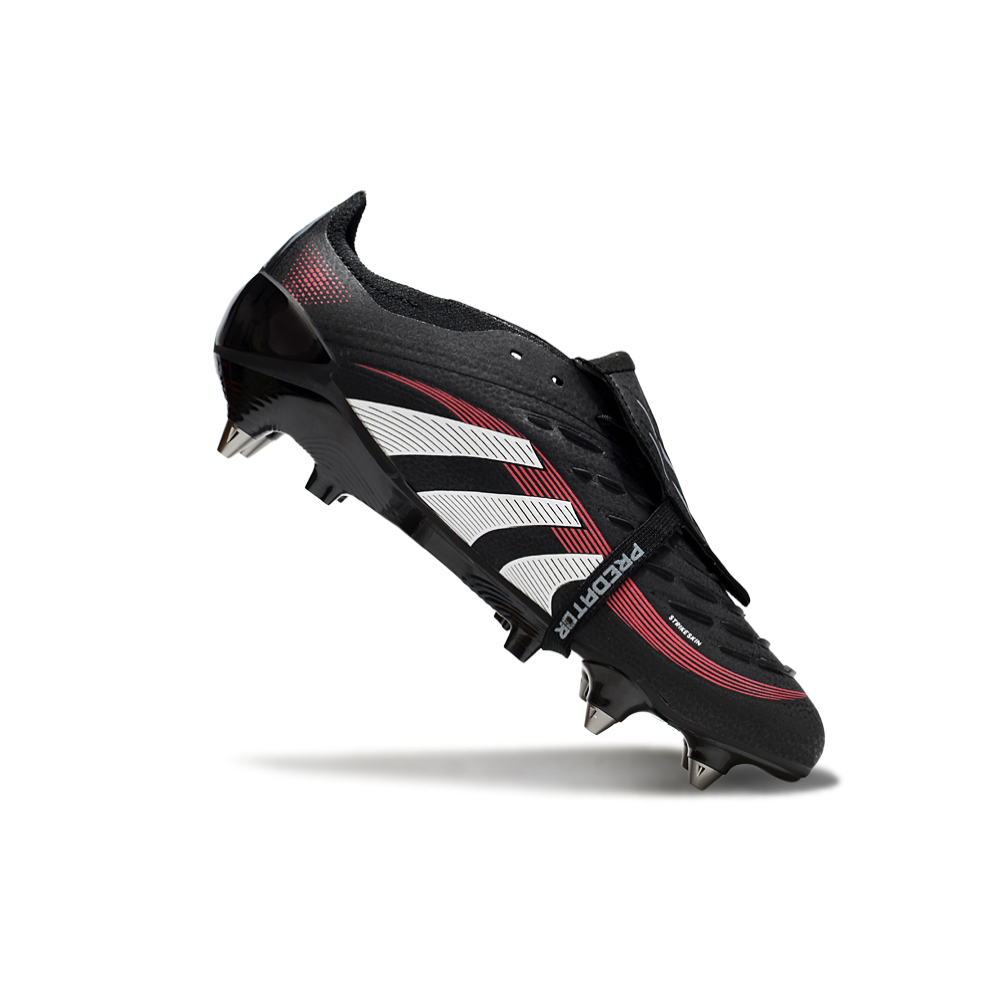 Chuteira Campo Adidas Predator Elite FT 30 Ponta de Aluminio Preto e Vermelho