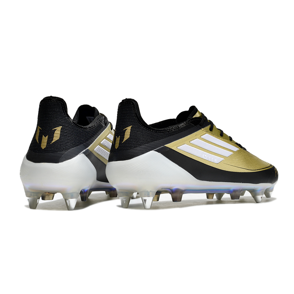 Chuteira Campo Adidas F50 Ponta de Aluminio Dourado e Preto