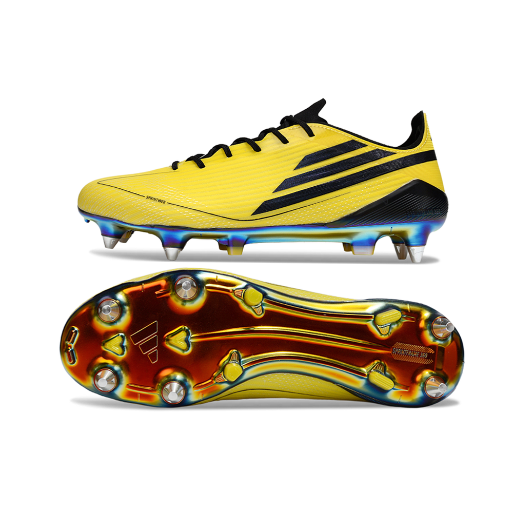 Chuteira Campo Adidas F50 Ponta de Aluminio Amarelo e Preto