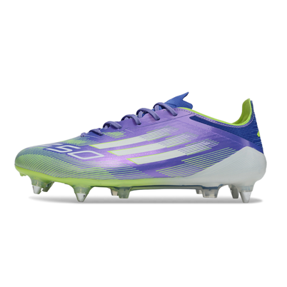 Chuteira Campo Adidas F50 Ponta de Aluminio Roxo e Verde