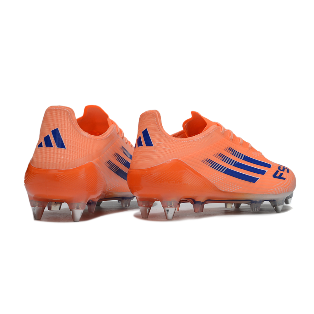 Chuteira Campo Adidas F50 Ponta de Aluminio Laranjae Azul