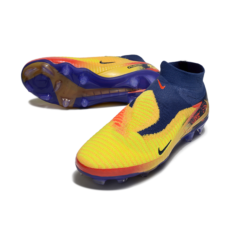 Chuteira Campo Nike Phantom GX 6 Elite FG Azul, Amarelo e Vermelho