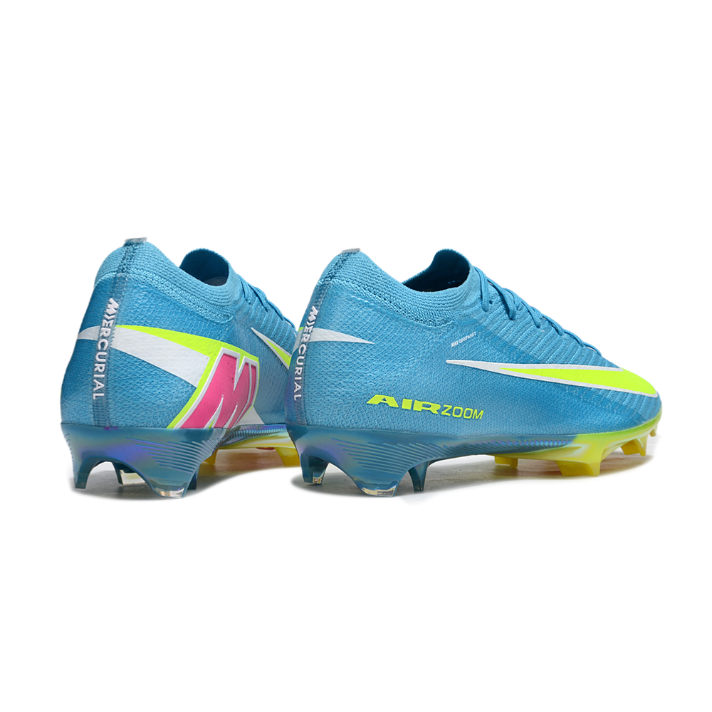 Chuteira Campo Nike Air Zoom Mercurial Vapor 16 Elite FG Azul, Verde e Rosa