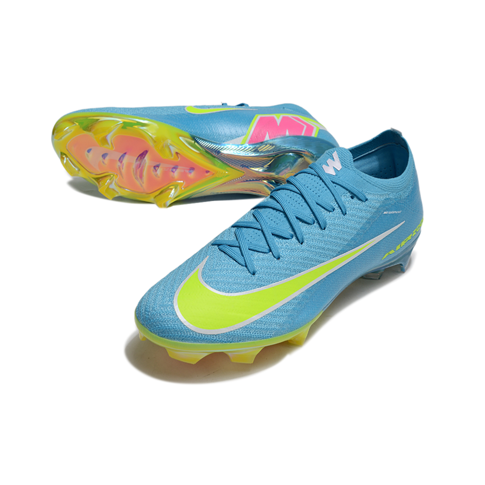 Chuteira Campo Nike Air Zoom Mercurial Vapor 16 Elite FG Azul, Verde e Rosa