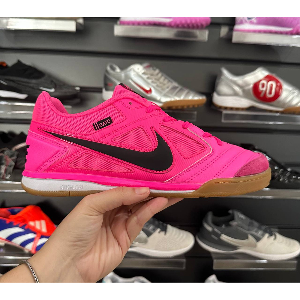 Chuteira Futsal Nike Supreme SB Gato IC Rosa e Preto - Pronta Entrega