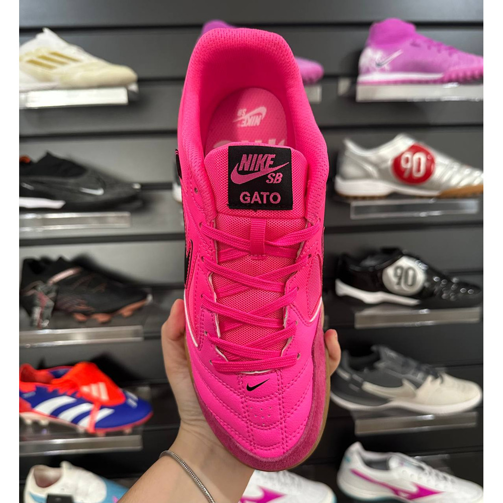 Chuteira Futsal Nike Supreme SB Gato IC Rosa e Preto - Pronta Entrega