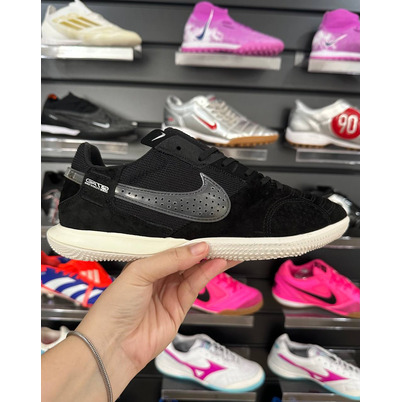 Chuteira Futsal Nike StreetGato IC Preta e Branca - Pronta Entrega