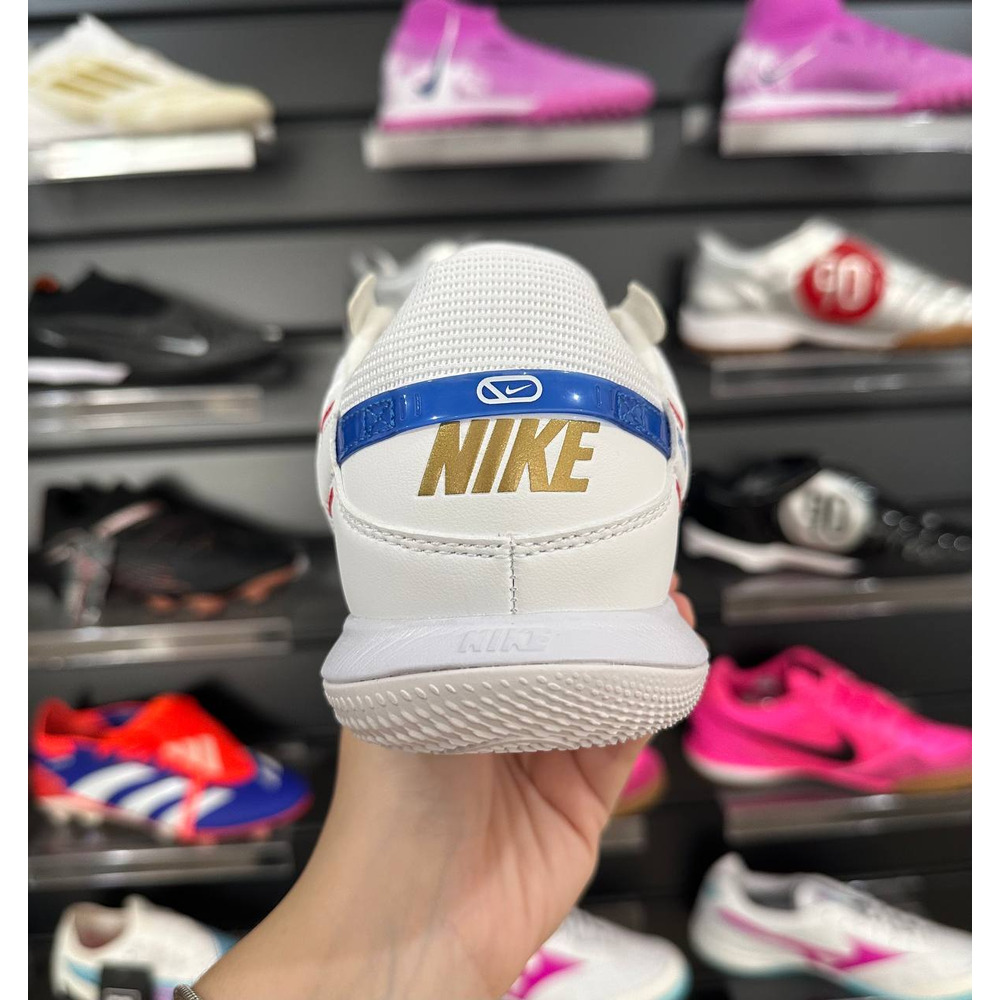 Chuteira Futsal Nike StreetGato IC Branco e Azul - Pronta Entrega