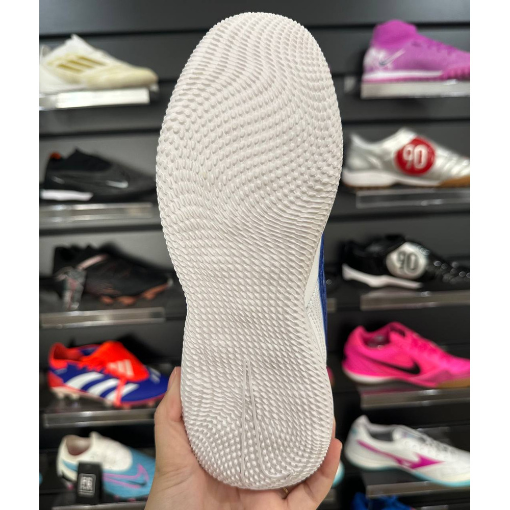Chuteira Futsal Nike StreetGato IC Branco e Azul - Pronta Entrega