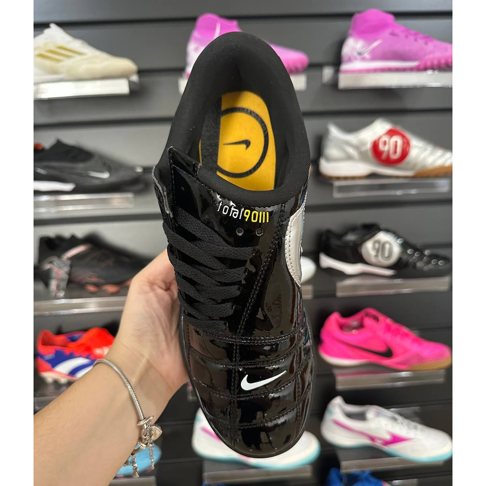 Chuteira Futsal Nike Total 90 IC Preta e Branca - Pronta Entrega