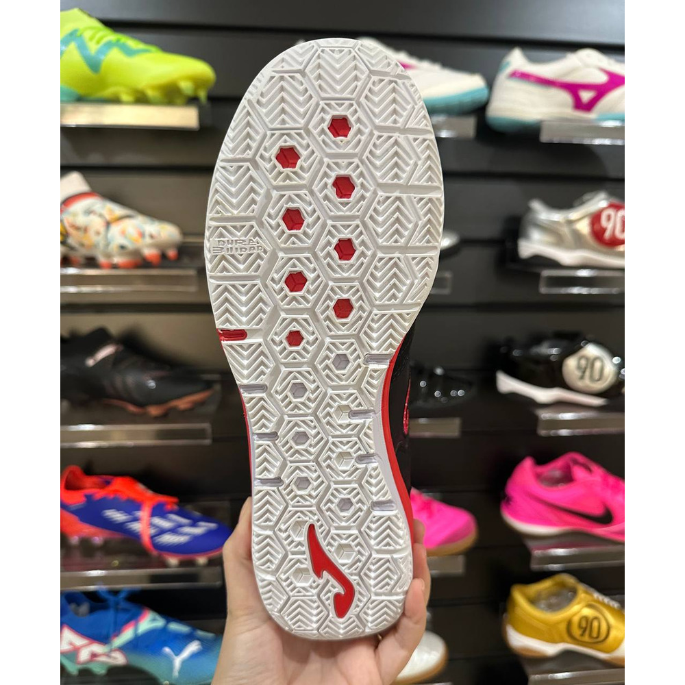 Chuteira Futsal Joma Top Flex Rebound Preta e Vermelha - Pronta Entrega