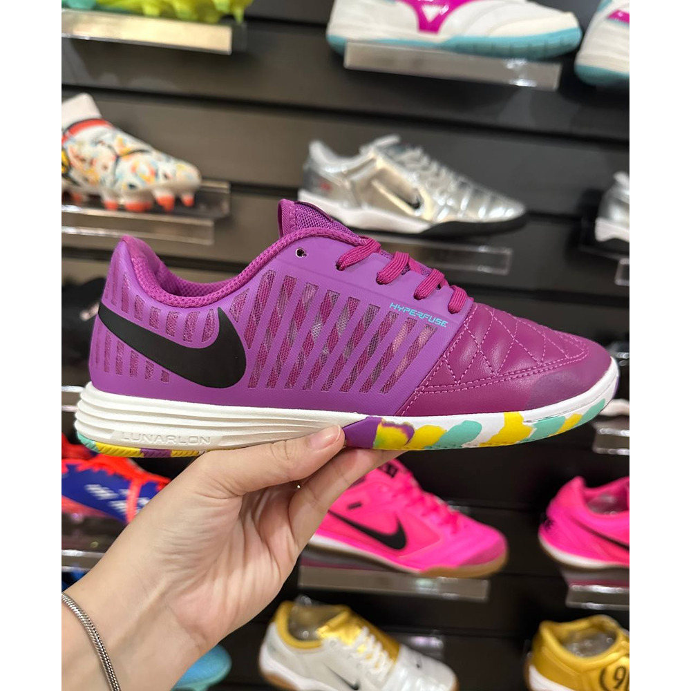 Chuteira Futsal Nike Lunar Gato II IC Roxa e Branca - Pronta Entrega
