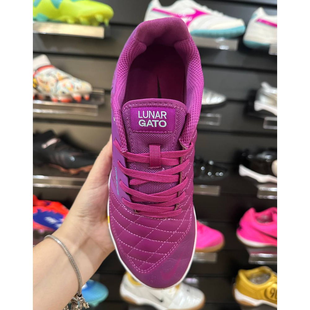 Chuteira Futsal Nike Lunar Gato II IC Roxa e Branca - Pronta Entrega