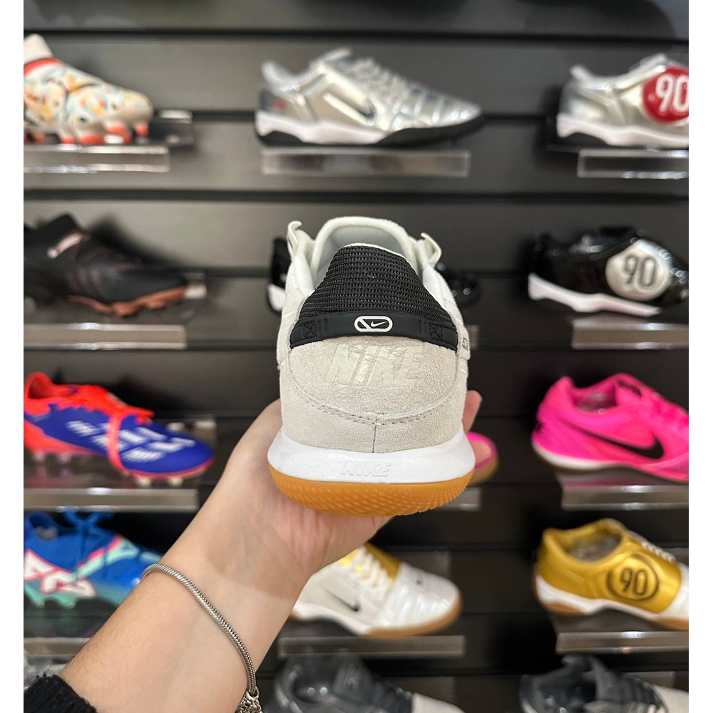 Chuteira Futsal Nike StreetGato Bege, Branca e Preta - Pronta Entrega