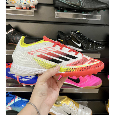 Chuteira Society Adidas F50 Elite TF Branca e Vermelho - Pronta Entrega