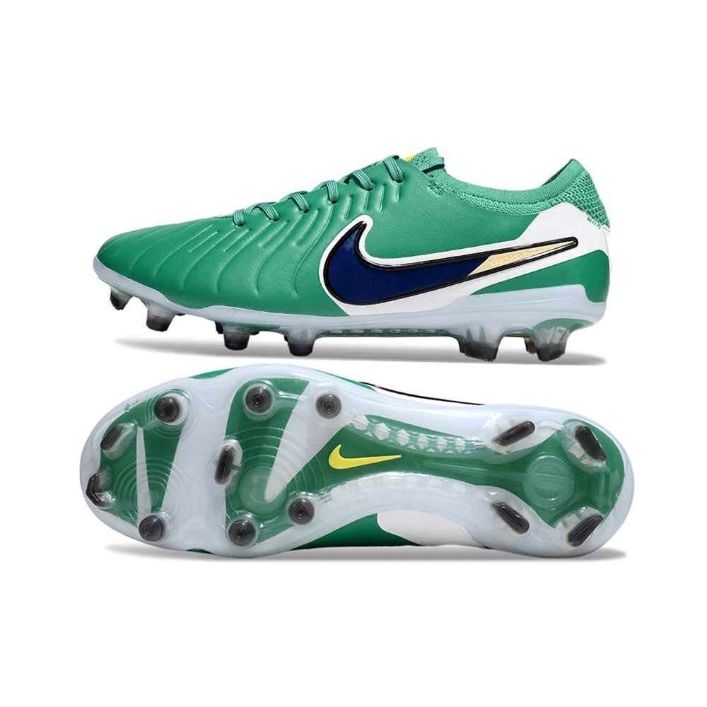 Chuteira Campo Nike Tiempo Legend 10 Elite FG Verde, Azul e Branco