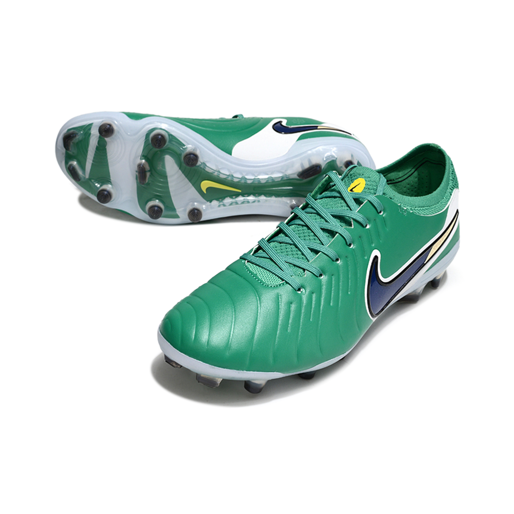 Chuteira Campo Nike Tiempo Legend 10 Elite FG Verde, Azul e Branco