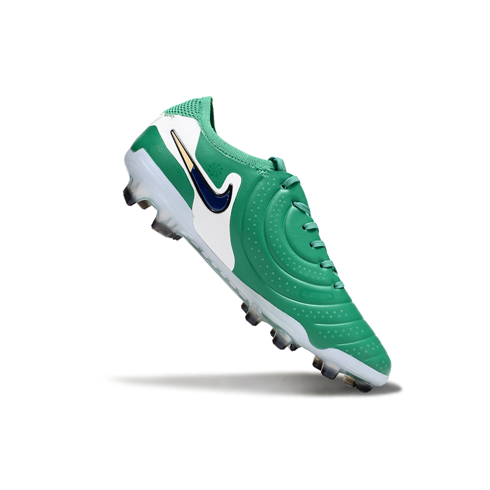 Chuteira Campo Nike Tiempo Legend 10 Elite FG Verde, Azul e Branco