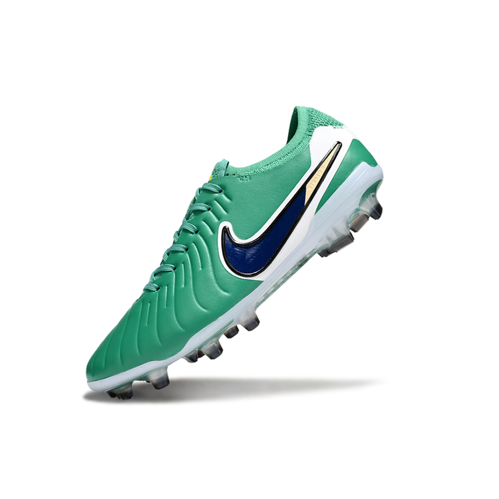 Chuteira Campo Nike Tiempo Legend 10 Elite FG Verde, Azul e Branco