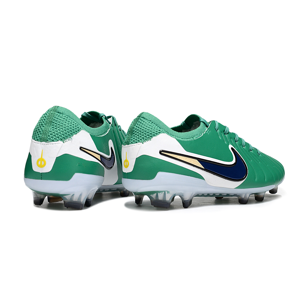 Chuteira Campo Nike Tiempo Legend 10 Elite FG Verde, Azul e Branco