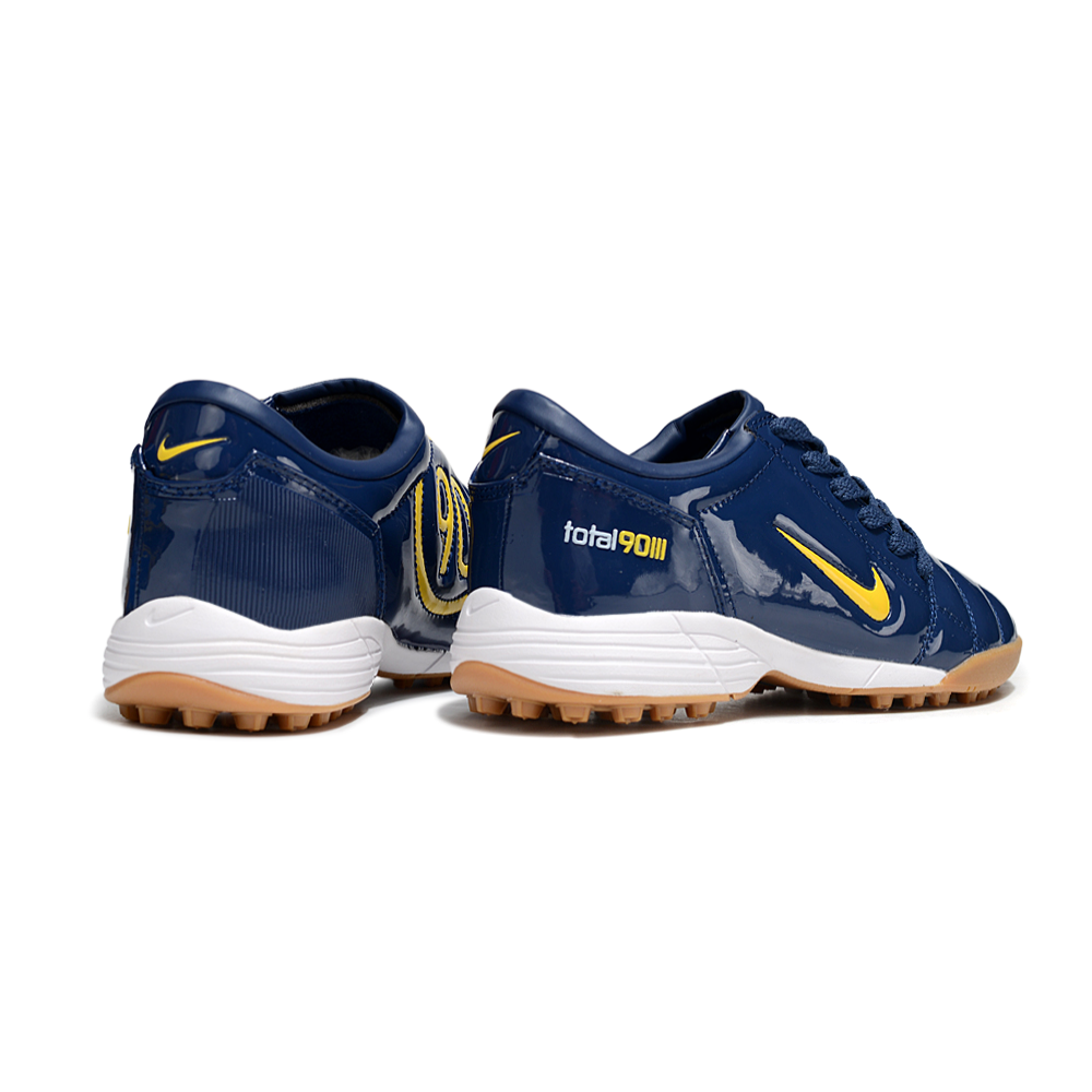 Chuteira Society Nike Total 90 TF Azul e Amarelo