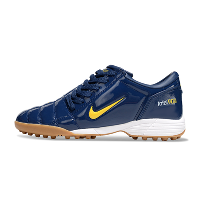 Chuteira Society Nike Total 90 TF Azul e Amarelo