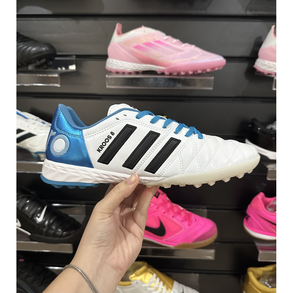 Chuteira Society Adidas AdiPure 11 Pro TF Branca e Azul "Toni Kroos" - Pronta Entrega