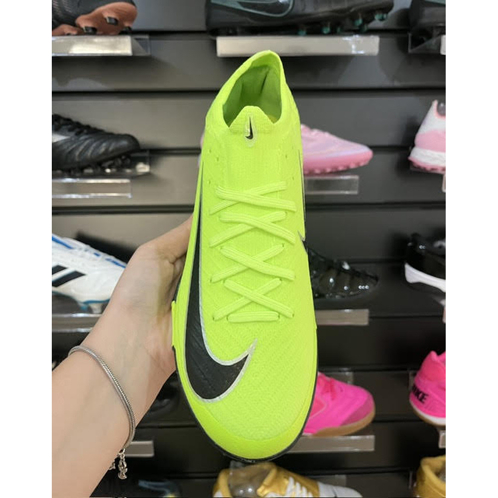 Chuteira Society Nike Air Zoom Mercurial Vapor 16 Elite TF Verde e Preta - Pronta Entrega