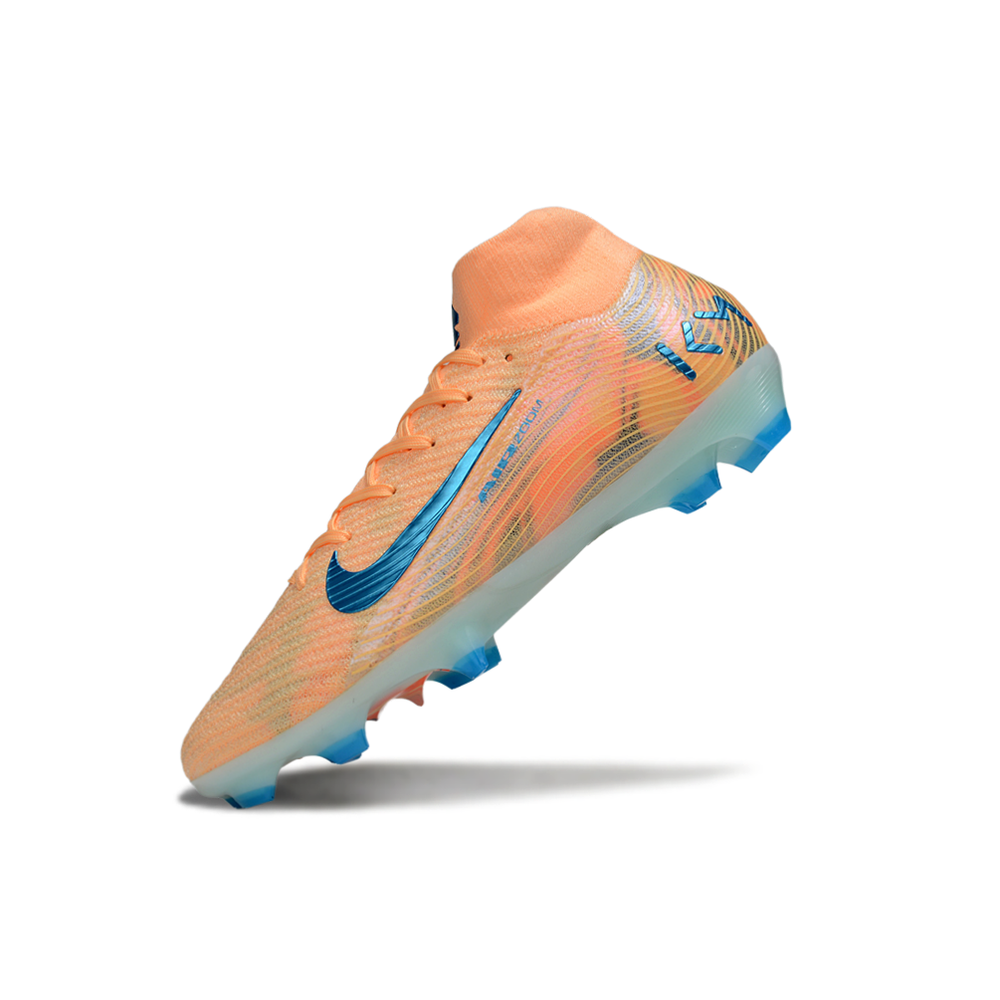 Chuteira Campo Nike Air Zoom Mercurial Superfly 10 Elite FG Laranja e Azul