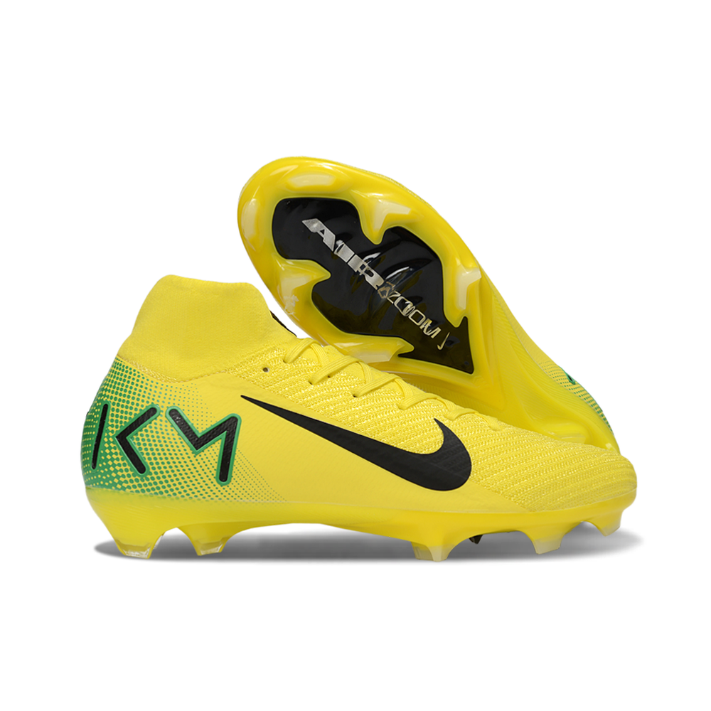 Chuteira Campo Nike Air Zoom Mercurial Superfly 10 Elite FG Amarelo, Verde e Preto