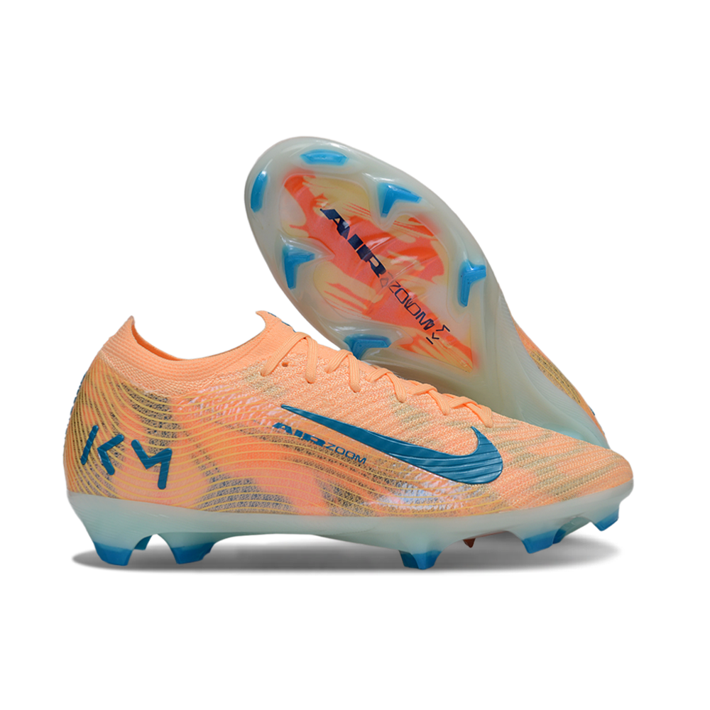 Chuteira Campo Nike Air Zoom Mercurial Vapor 16 Elite FG Laranja e Azul