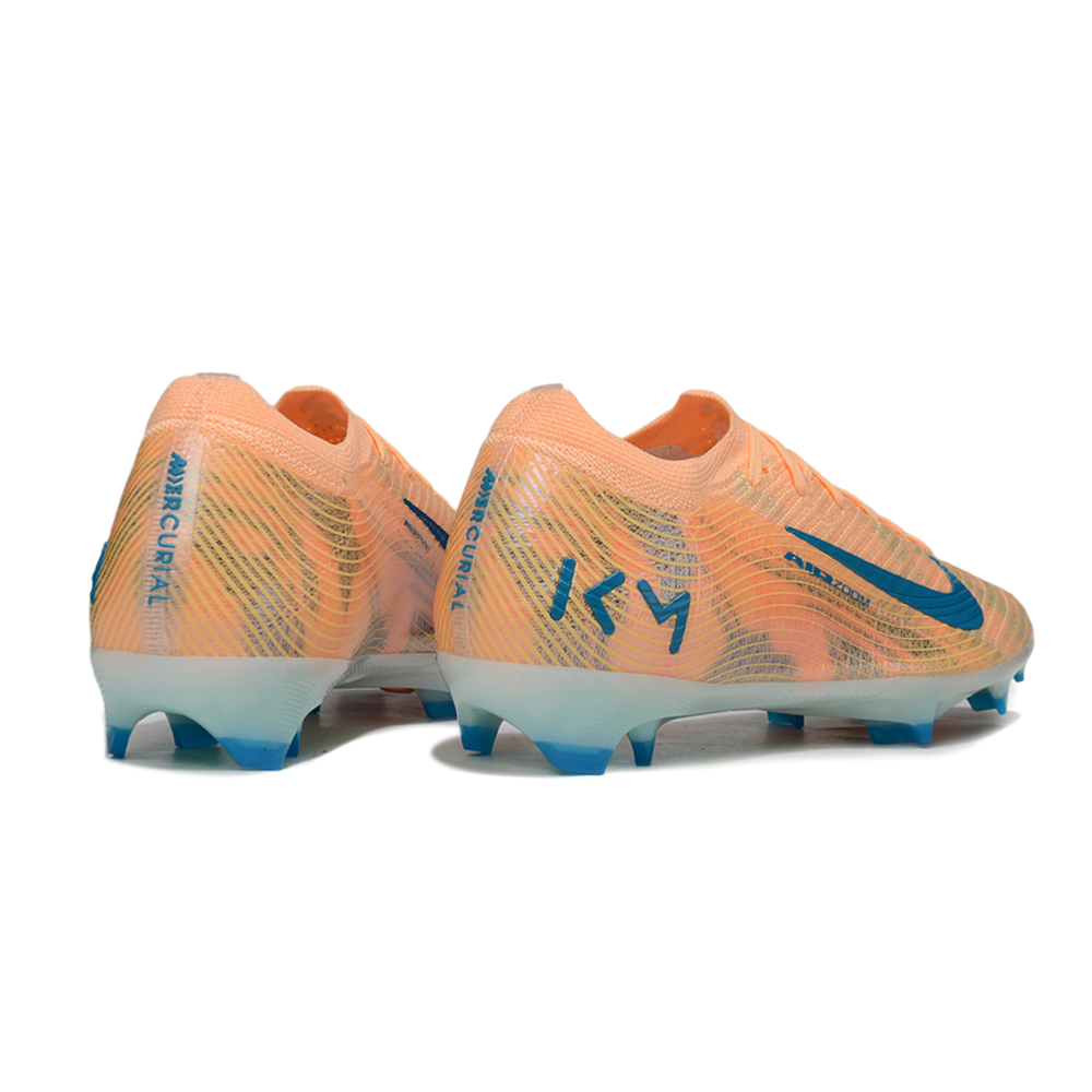 Chuteira Campo Nike Air Zoom Mercurial Vapor 16 Elite FG Laranja e Azul