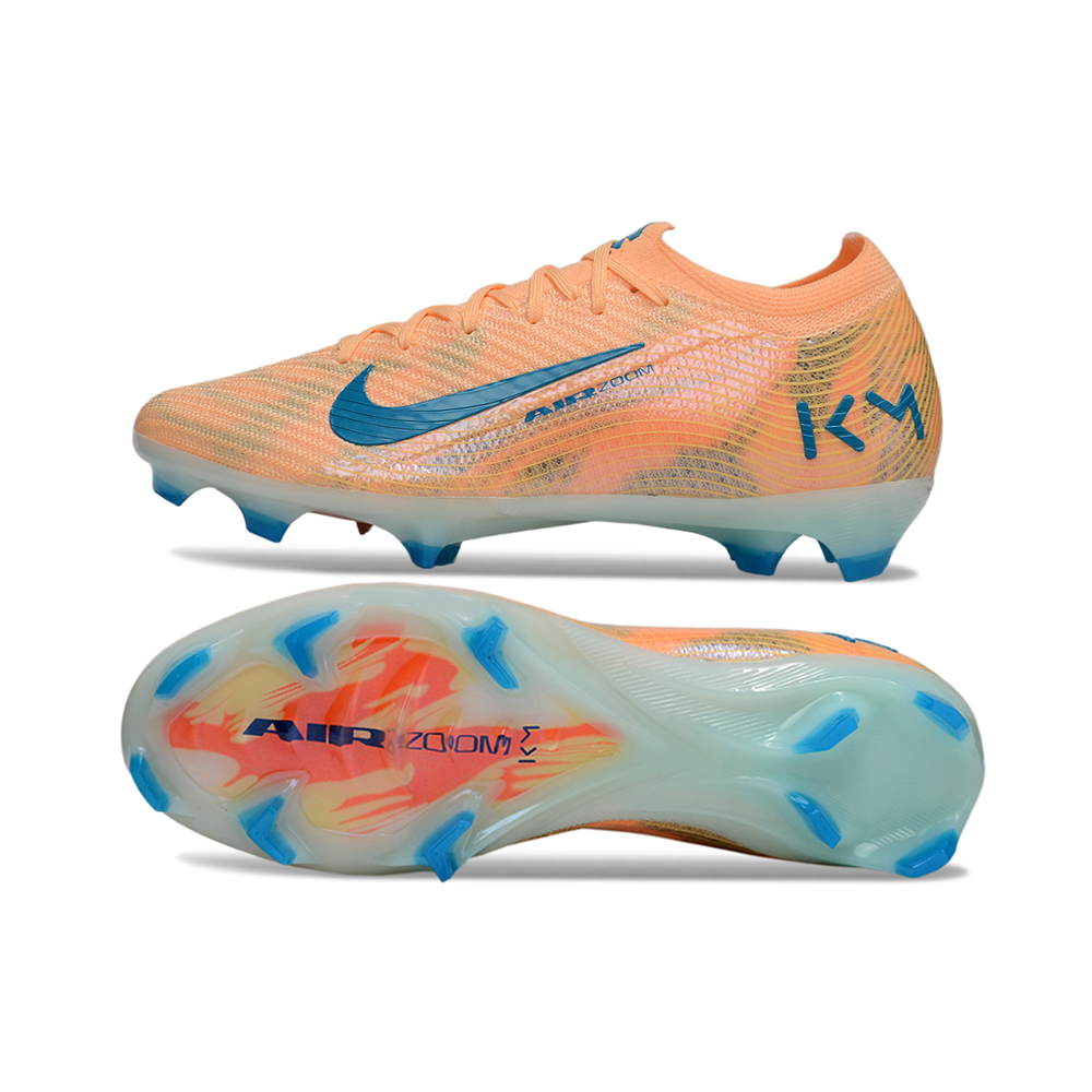Chuteira Campo Nike Air Zoom Mercurial Vapor 16 Elite FG Laranja e Azul