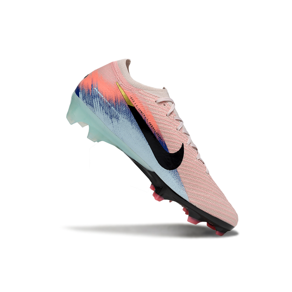 Chuteira Campo Nike Air Zoom Mercurial Vapor 16 Elite FG Rosa, Azul e Preto