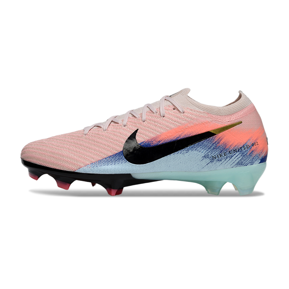 Chuteira Campo Nike Air Zoom Mercurial Vapor 16 Elite FG Rosa, Azul e Preto