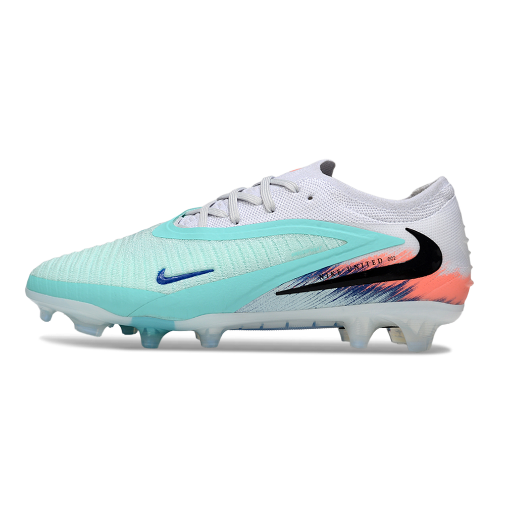 Chuteira Campo Nike Phantom GX 3 Elite FG Azul, Branco e Laranja