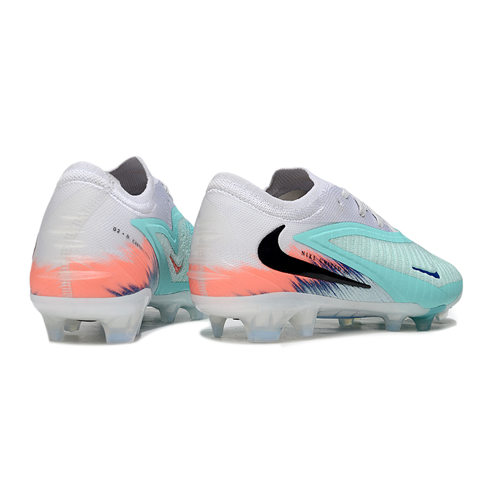 Chuteira Campo Nike Phantom GX 3 Elite FG Azul, Branco e Laranja
