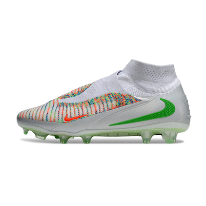 Chuteira Campo Nike Phantom GX 6 Elite FG Prata, Verde e Laranja