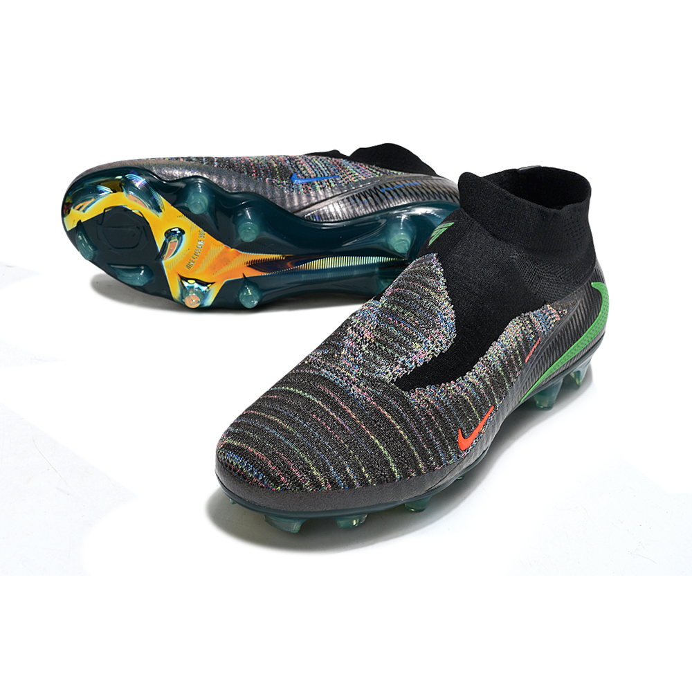Chuteira Campo Nike Phantom GX 6 Elite FG Preto, Verde e Laranja
